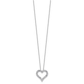 14k White Gold 1 carat Lab Grown Diamond VS/SI+ G+ Complete 18 inch Heart Pendant Necklace